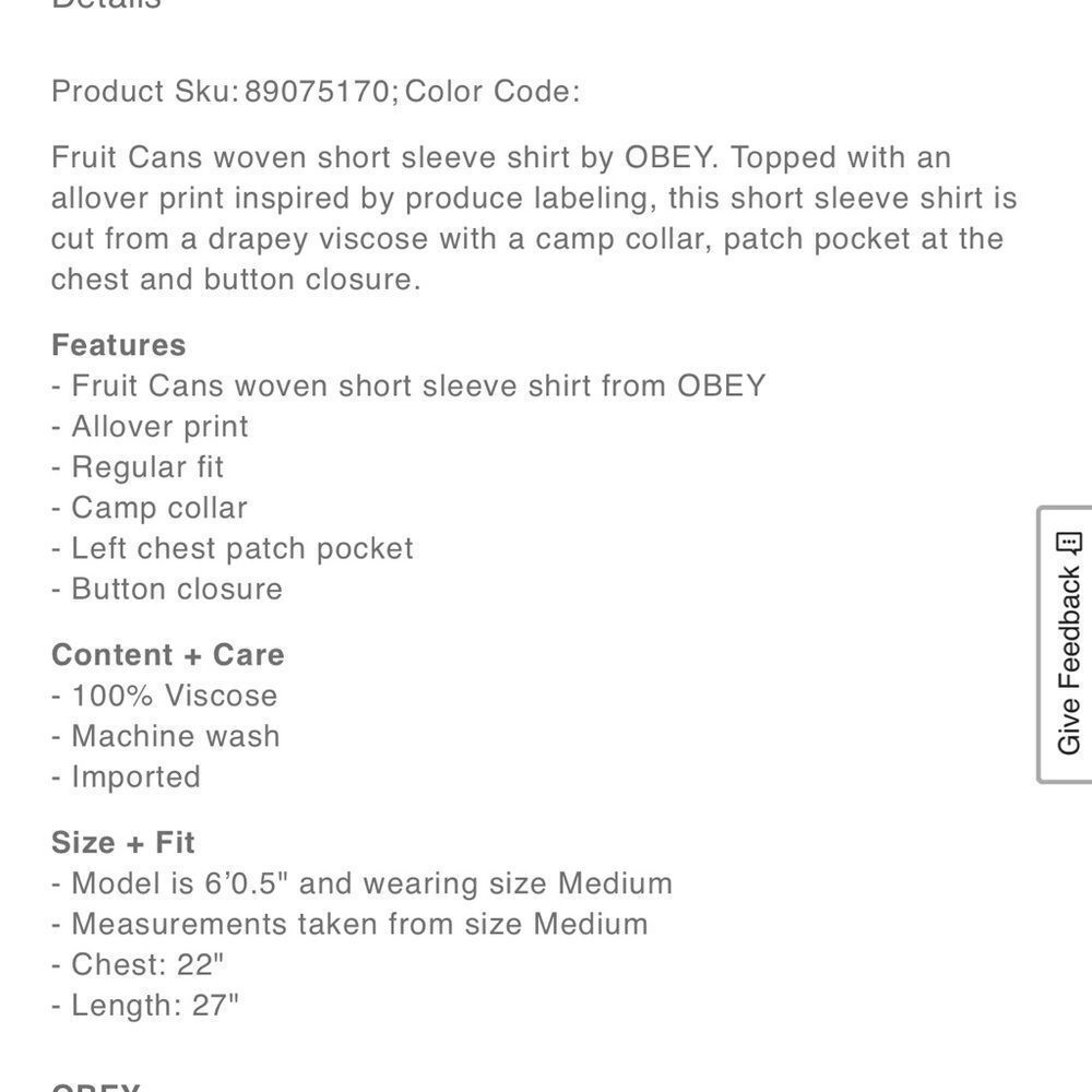 NWT OBEY Men's Multicolor Graphic Short Sleeve Button Down Shirt - Size XL - Picture 10 of 10
